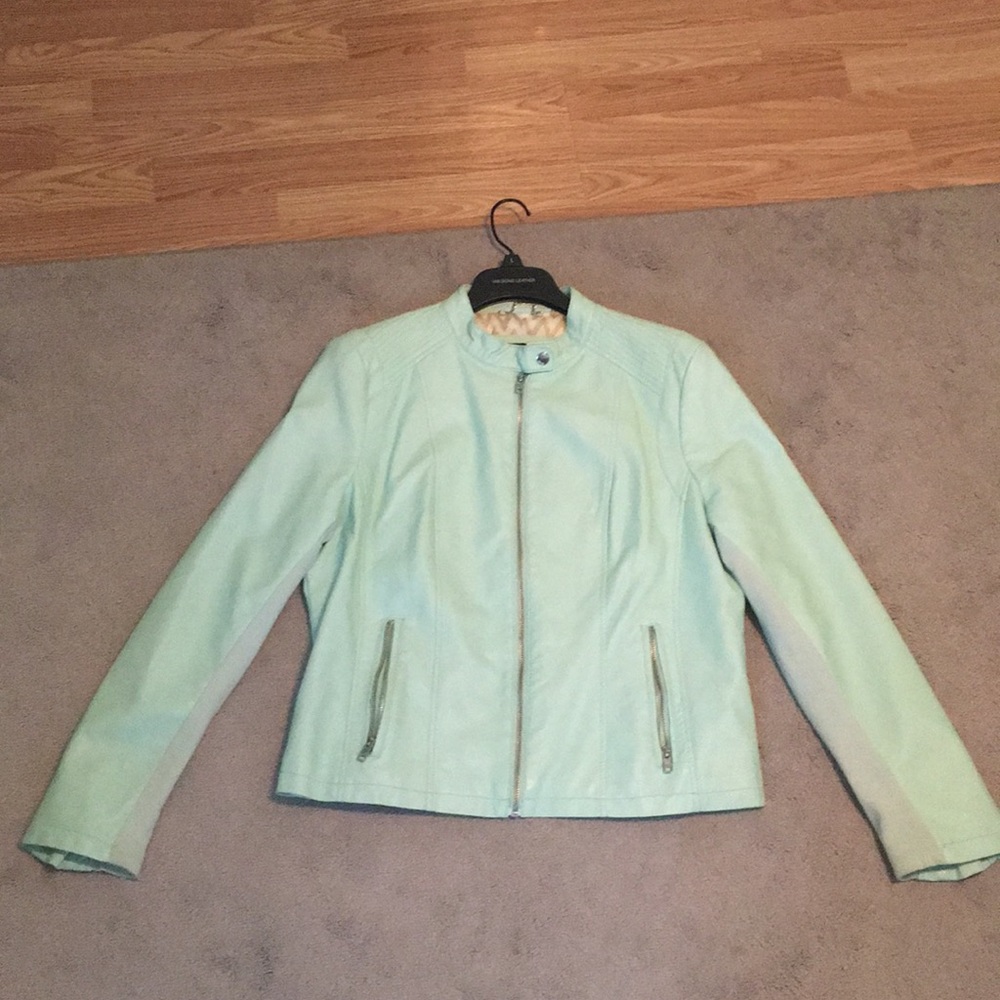 Faux Learher Mint Colored Jacket